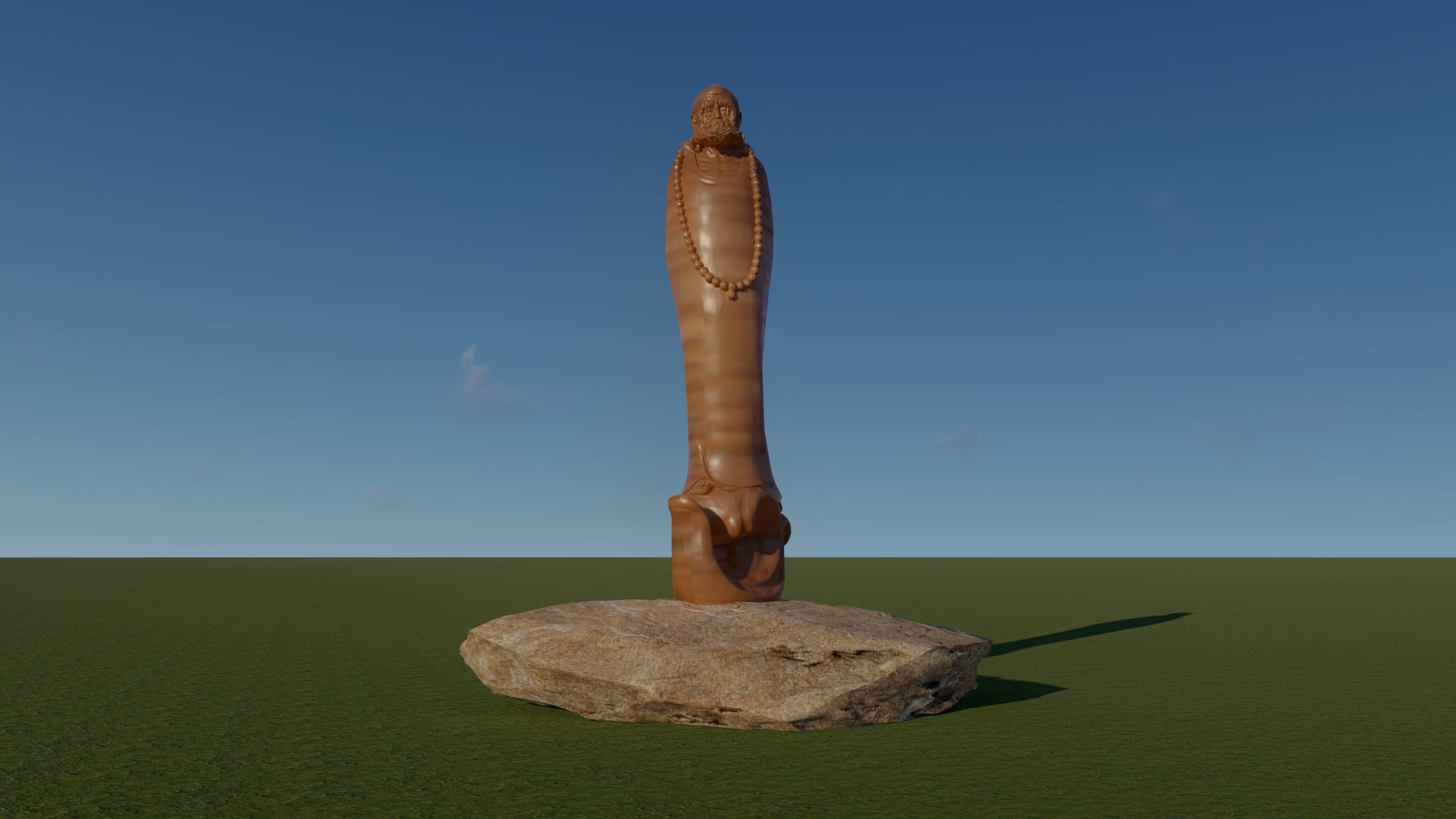 Buddhad chinese statue Low-poly 3D model_7