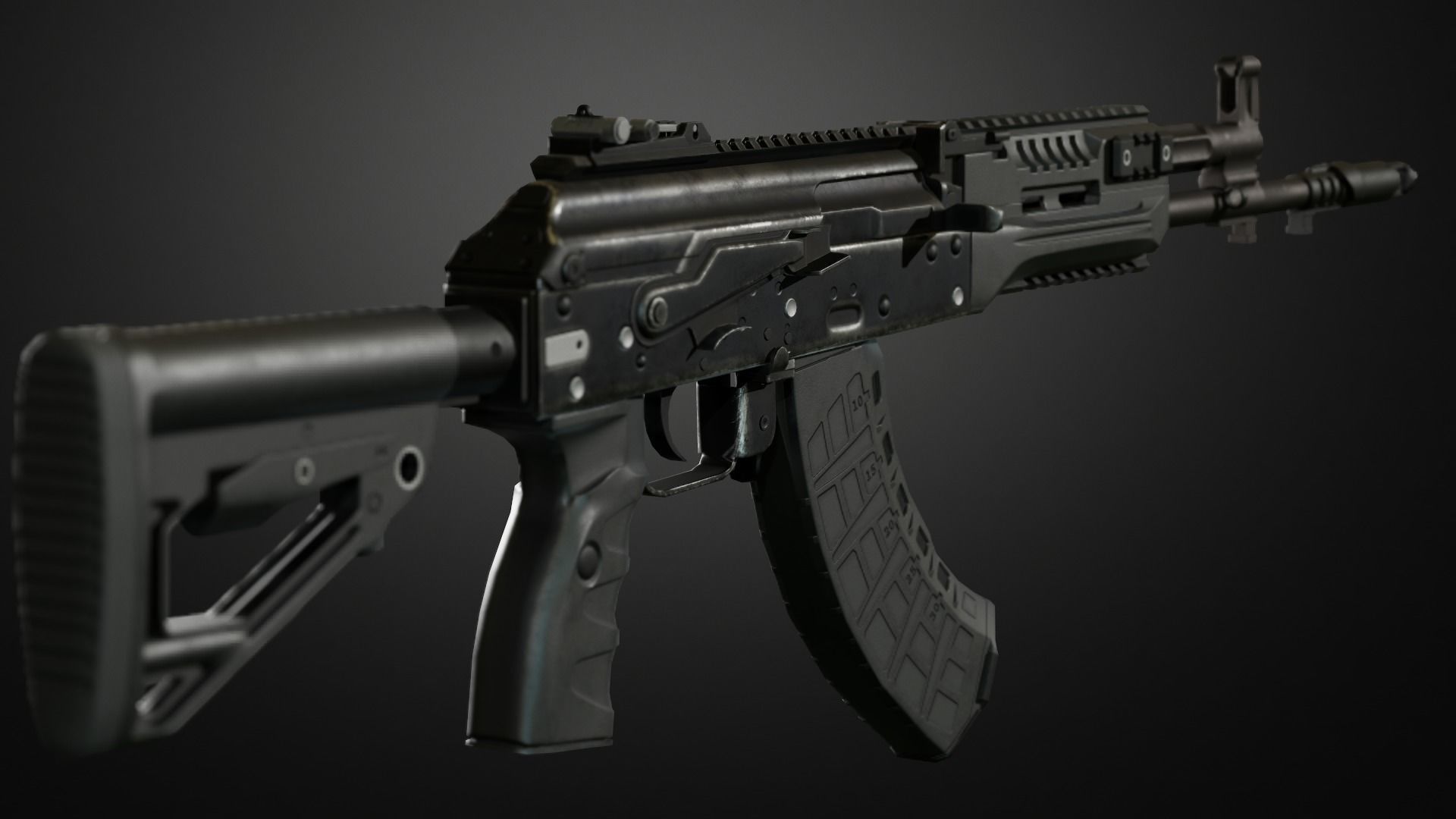 AK-15 Assault rifle Low-poly 3D model_1