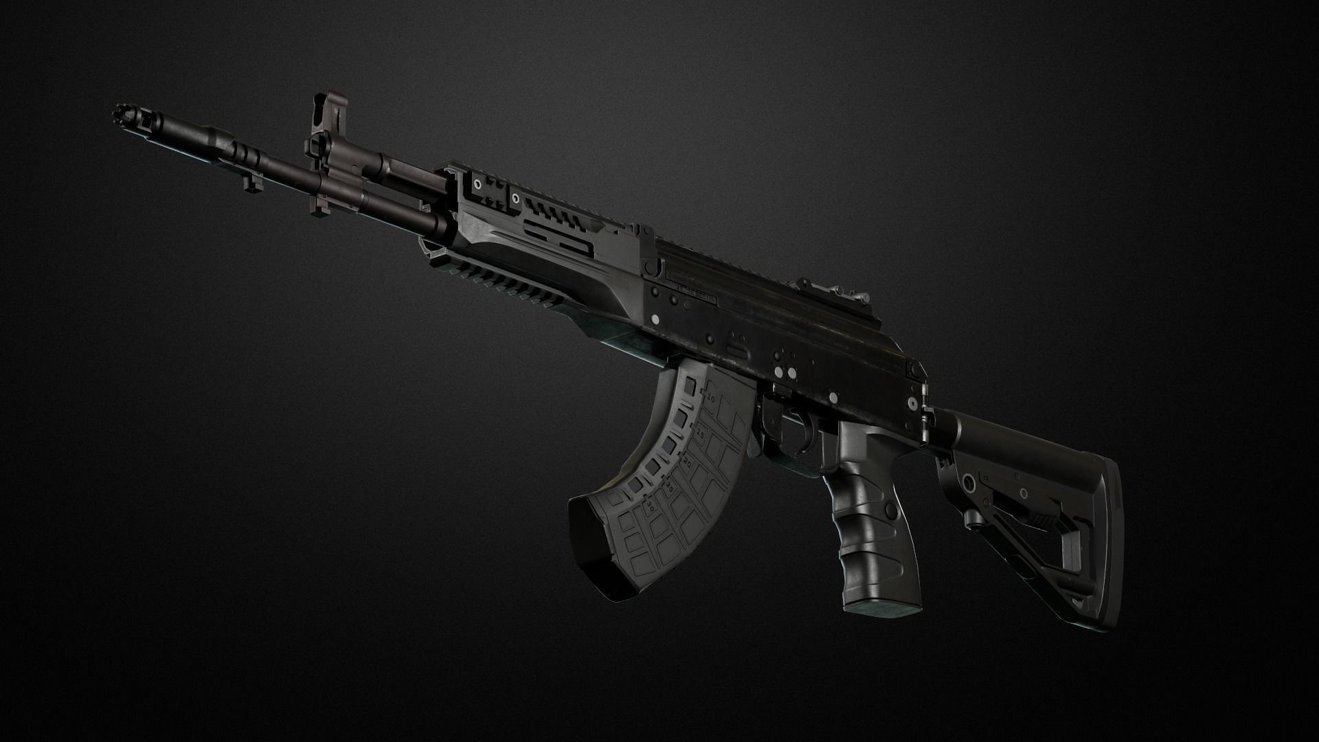 AK-15 Assault rifle Low-poly 3D model_2