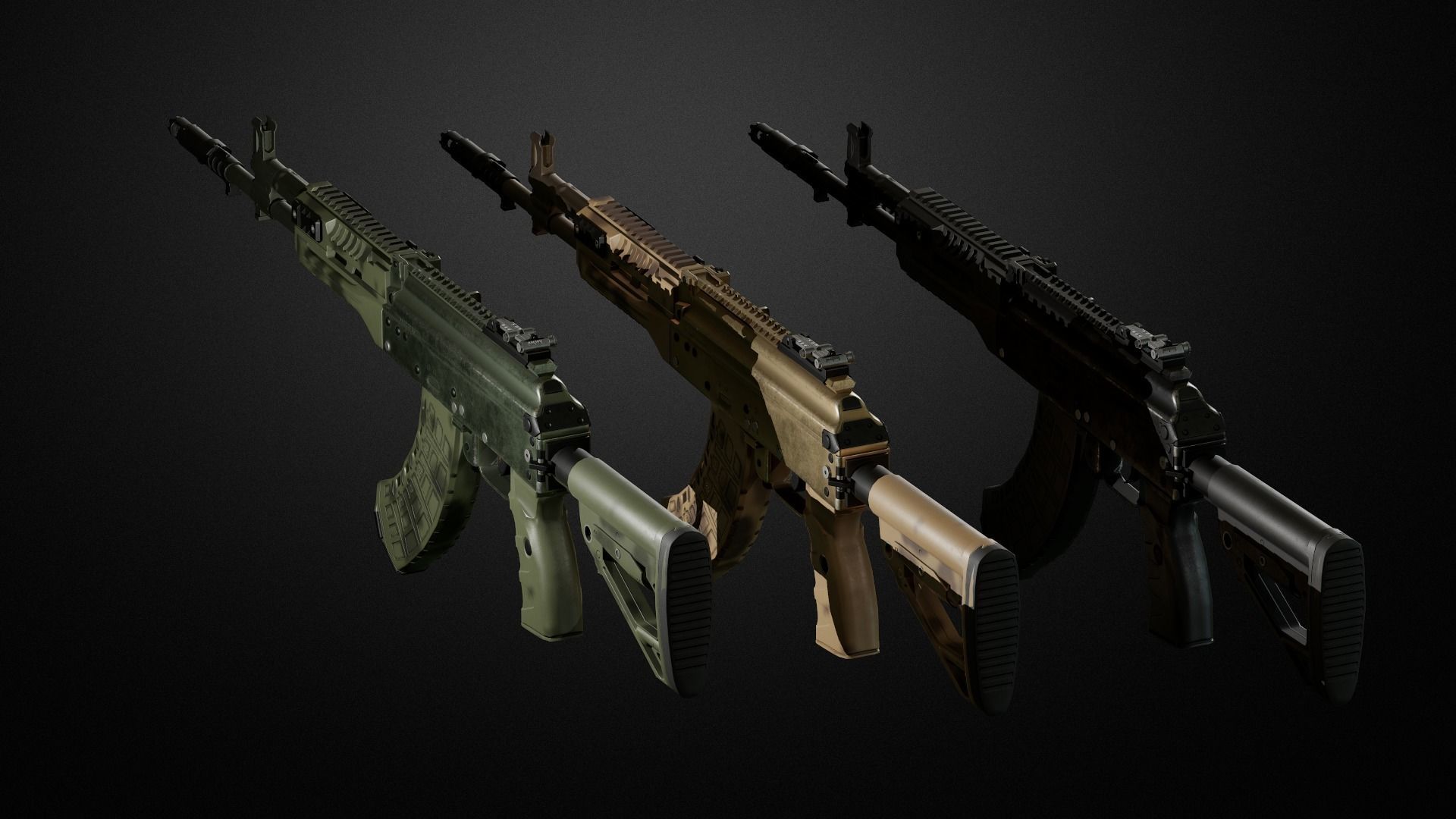 AK-15 Assault rifle Low-poly 3D model_6