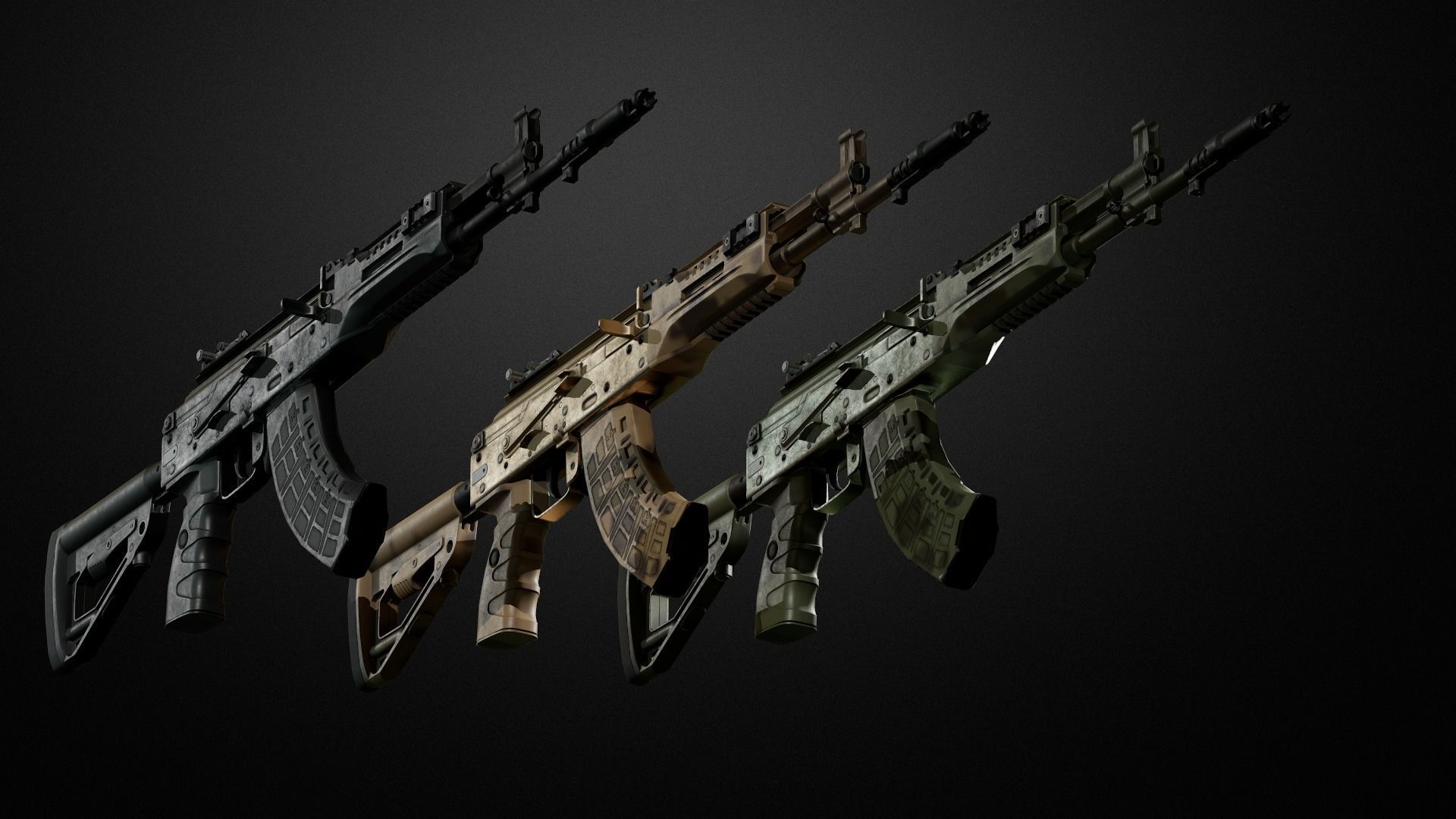 AK-15 Assault rifle Low-poly 3D model_5