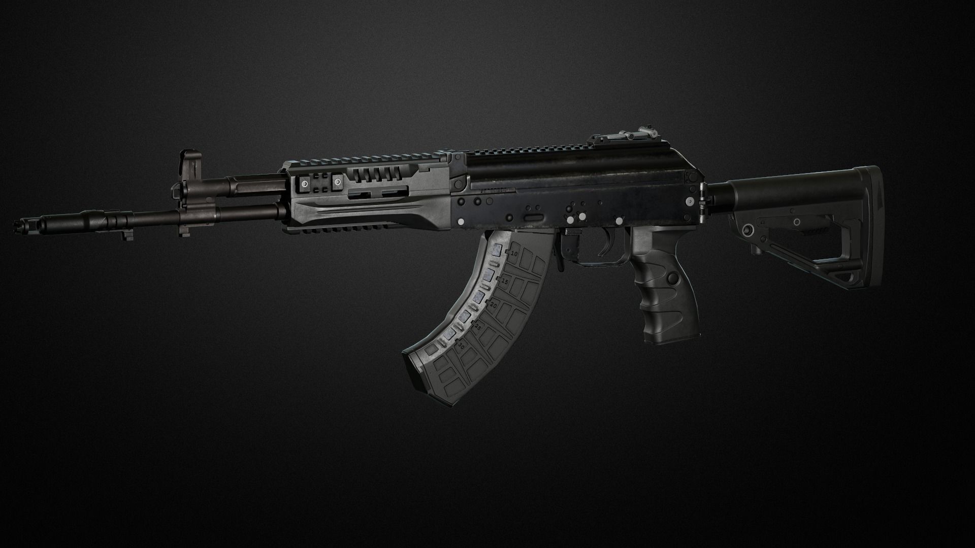AK-15 Assault rifle Low-poly 3D model_3