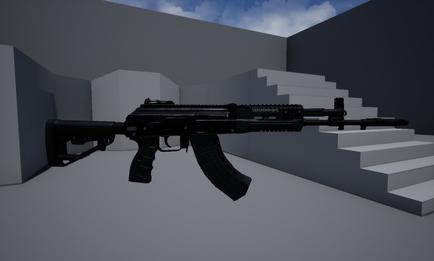 AK-15 Assault rifle Low-poly 3D model_9