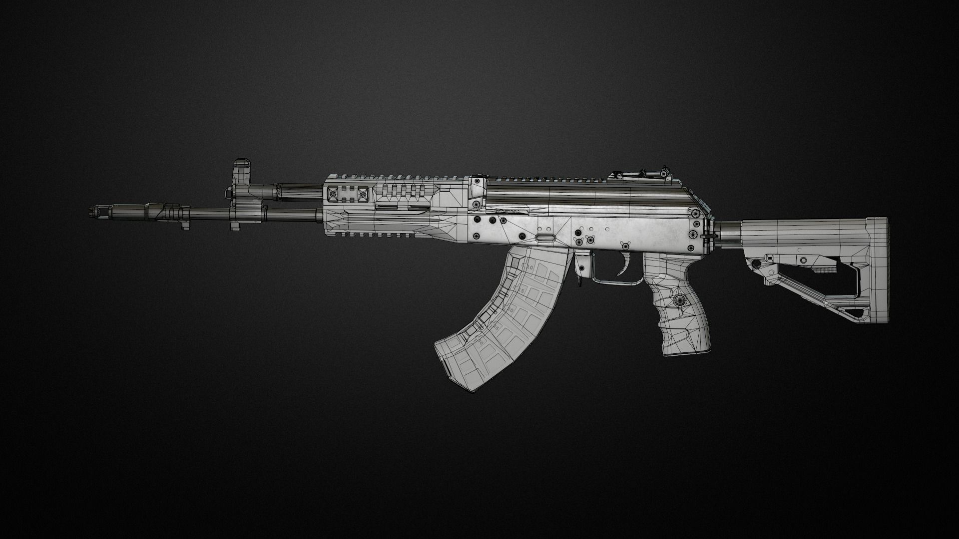 AK-15 Assault rifle Low-poly 3D model_8