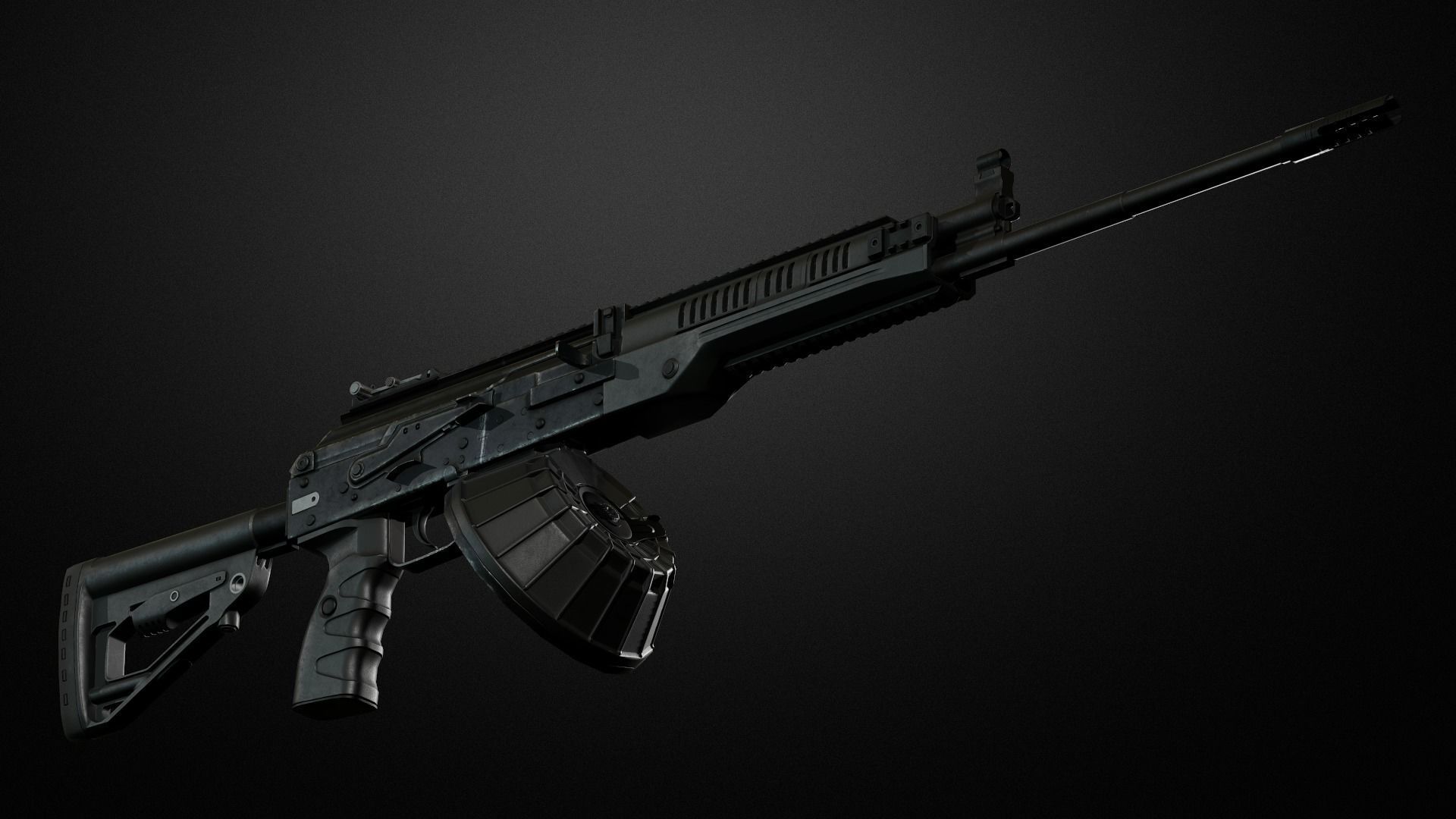 RPK-16 Machinegun  Low-poly 3D model_4