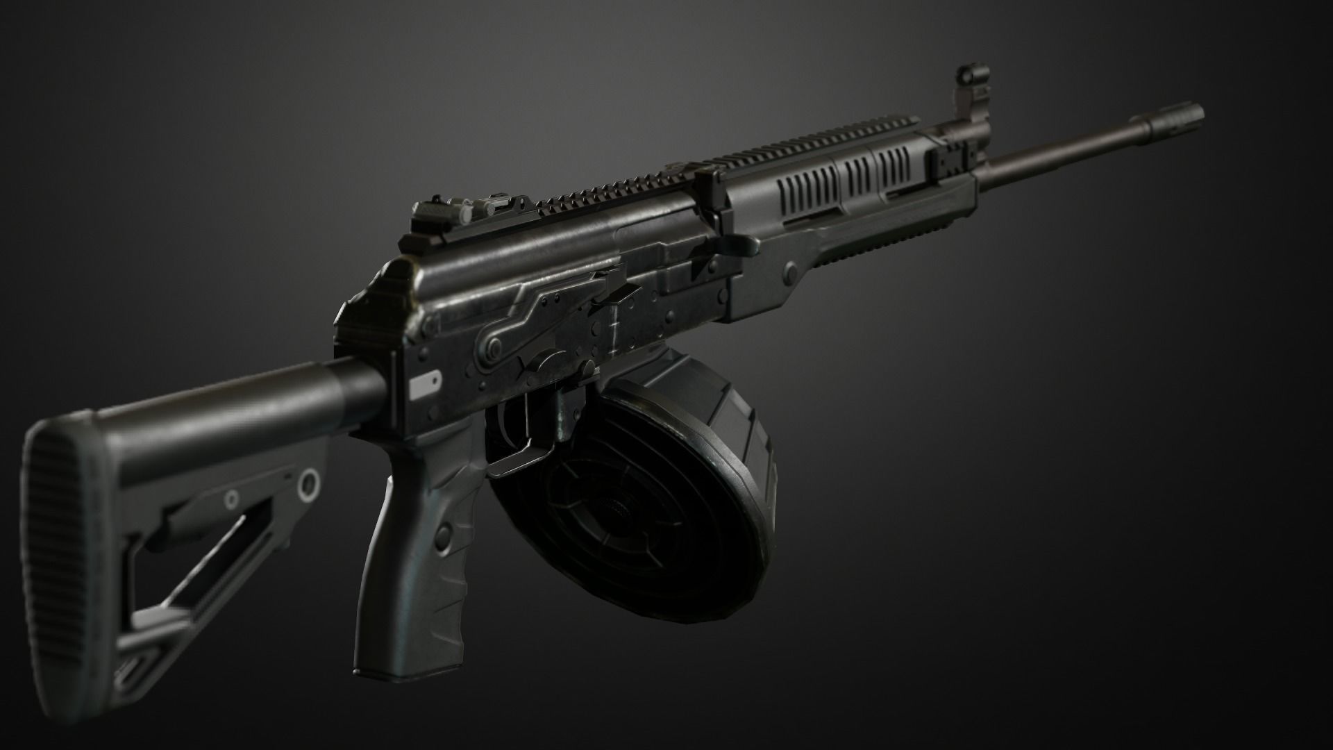 RPK-16 Machinegun  Low-poly 3D model_2