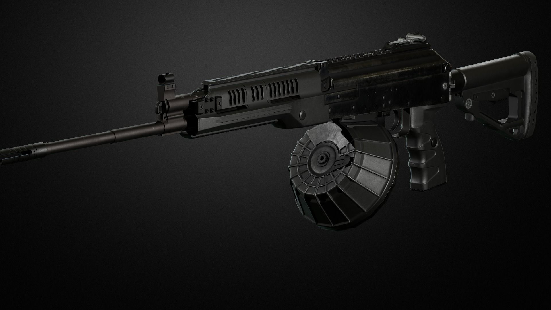 RPK-16 Machinegun  Low-poly 3D model_3