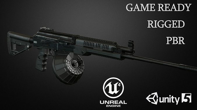 RPK-16 Machinegun  Low-poly 3D model