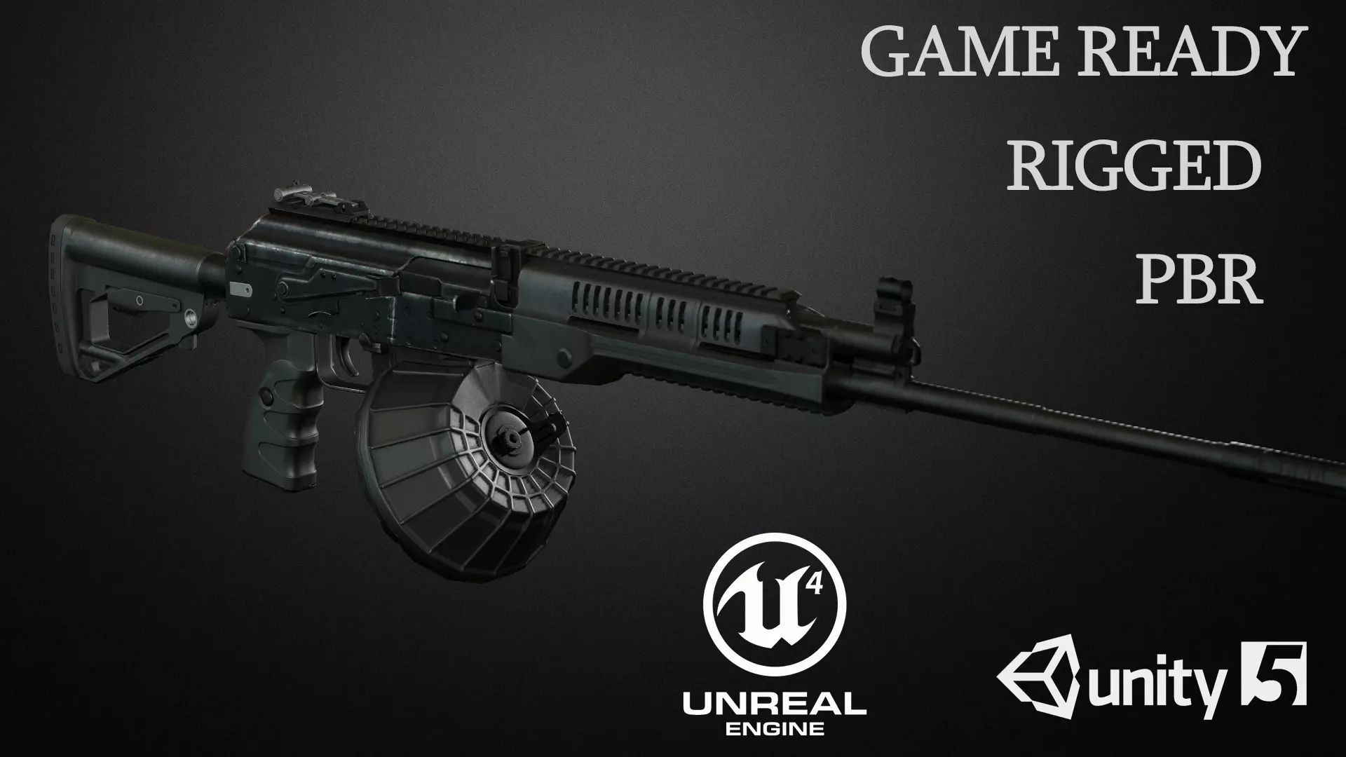 RPK-16 Machinegun  Low-poly 3D model_0