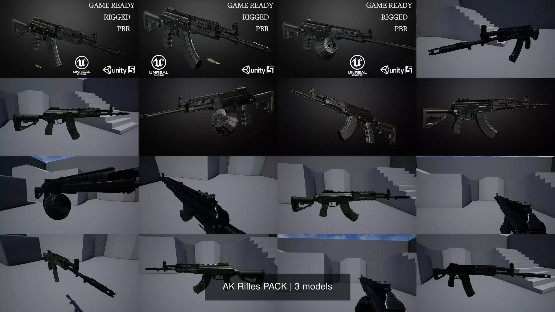 AK Rifles PACK 3D Model Collection_0