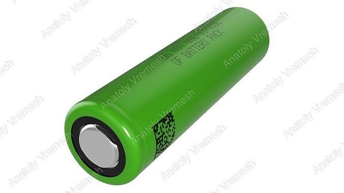 18650 battery 3D model