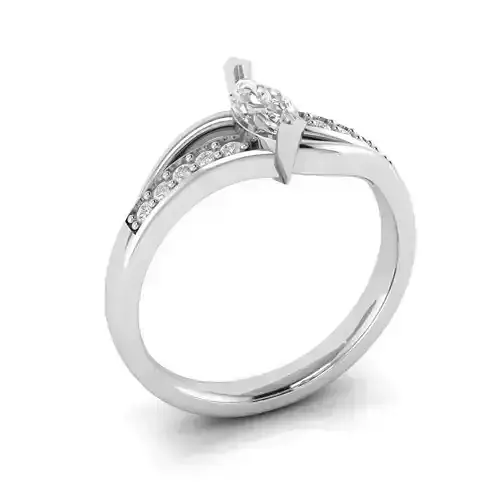 Engagement ring with marquise