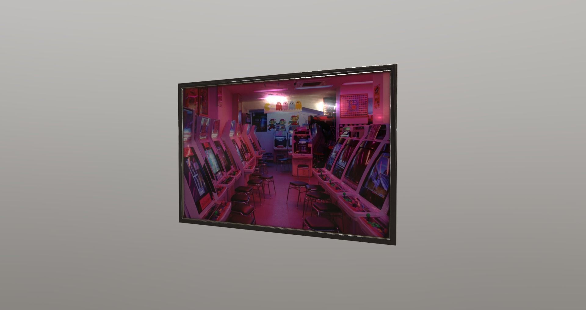 Low-Poly 80s Video Game Hall Pack Low-poly 3D model_37