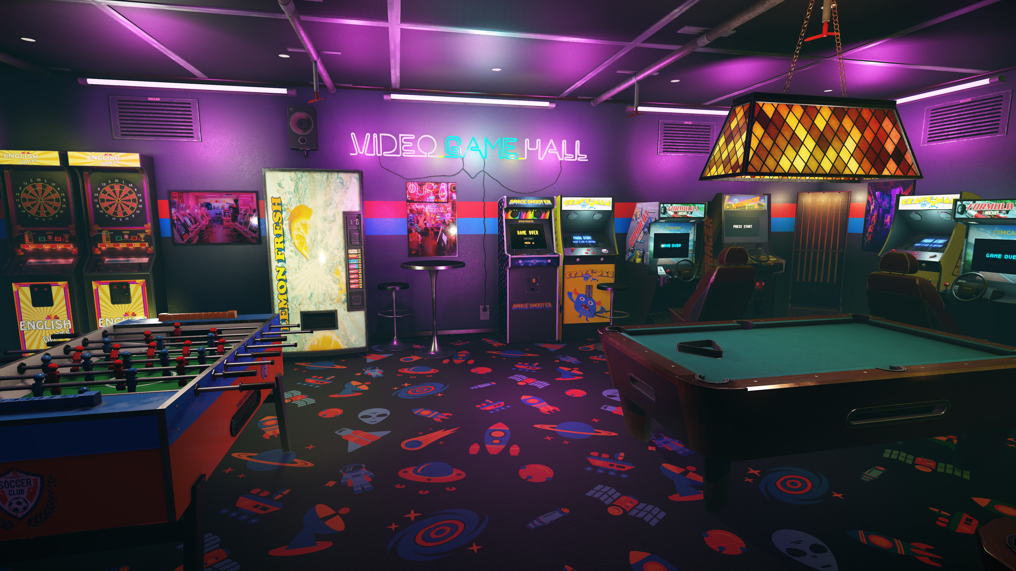 Low-Poly 80s Video Game Hall Pack Low-poly 3D model_1