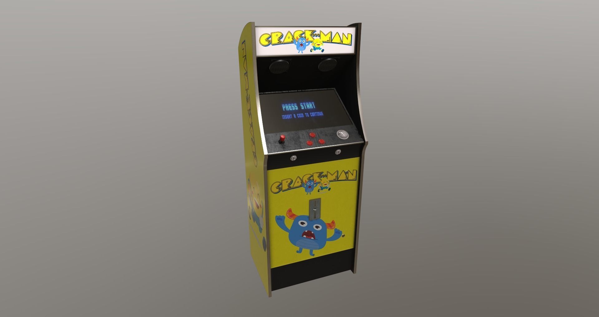 Low-Poly 80s Video Game Hall Pack Low-poly 3D model_8