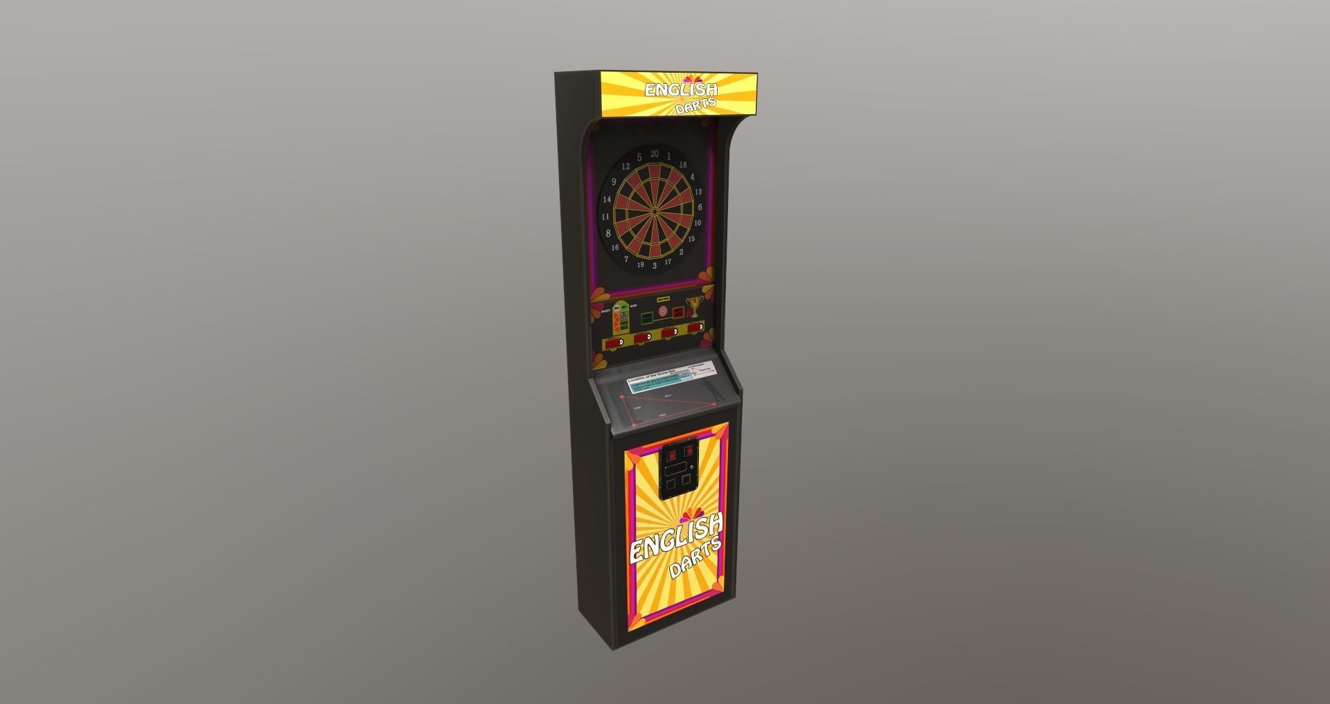 Low-Poly 80s Video Game Hall Pack Low-poly 3D model_2