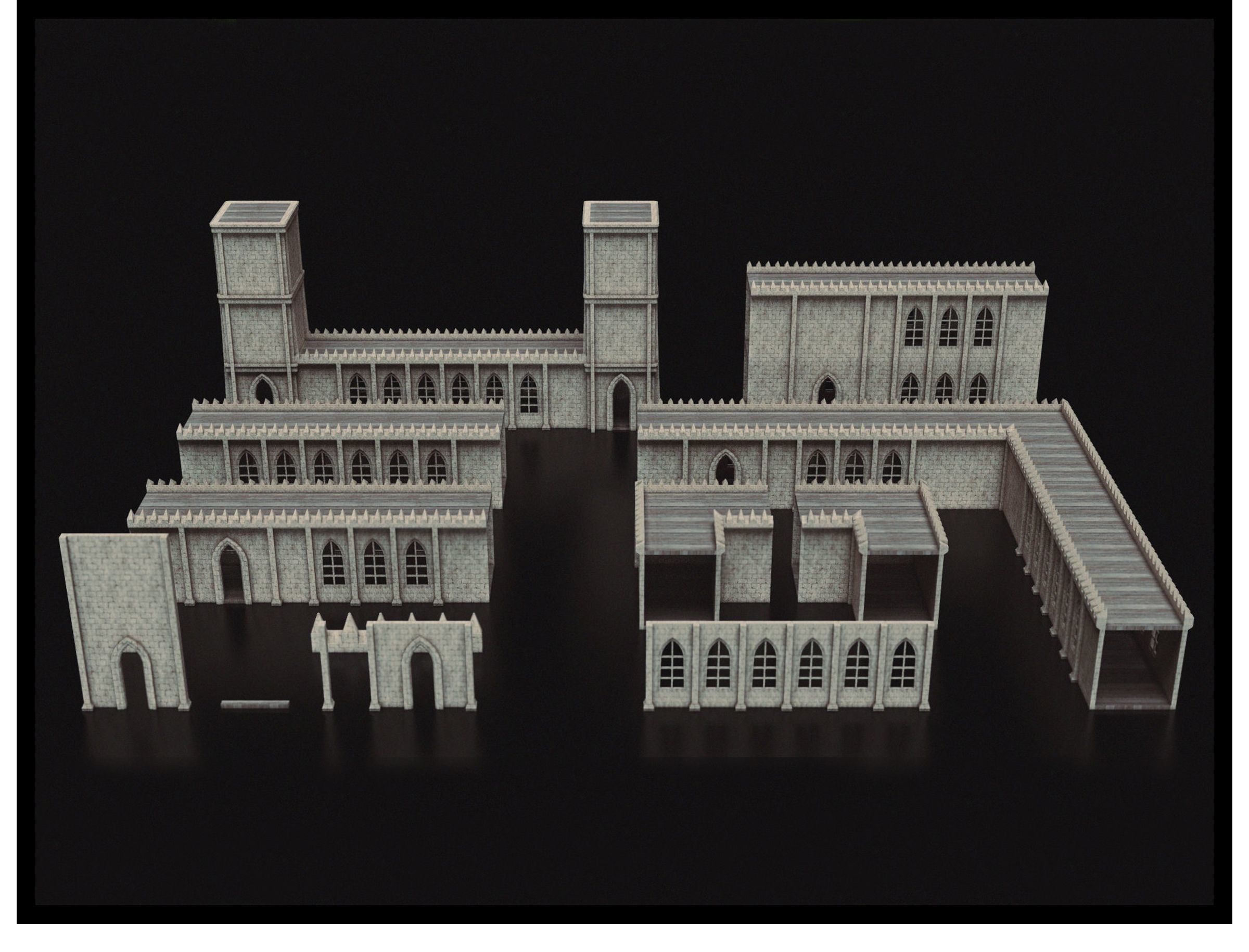 Medieval Kitbash 02 Low-poly 3D model_1