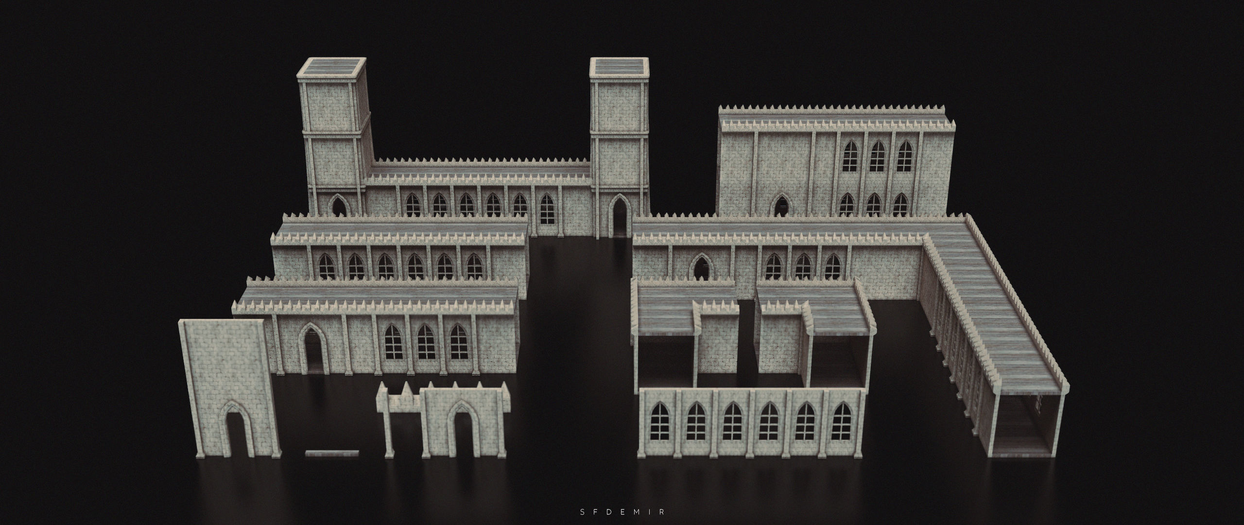 Medieval Kitbash 02 Low-poly 3D model_3