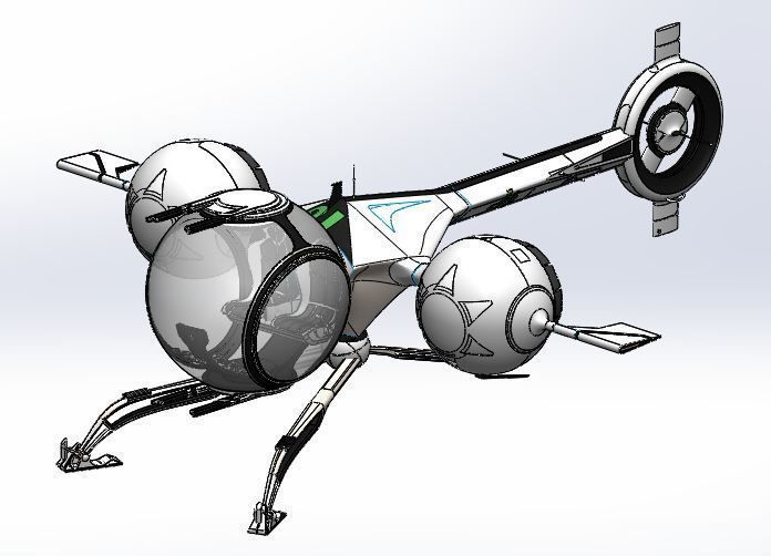 Oblivion Copter 3D model_2