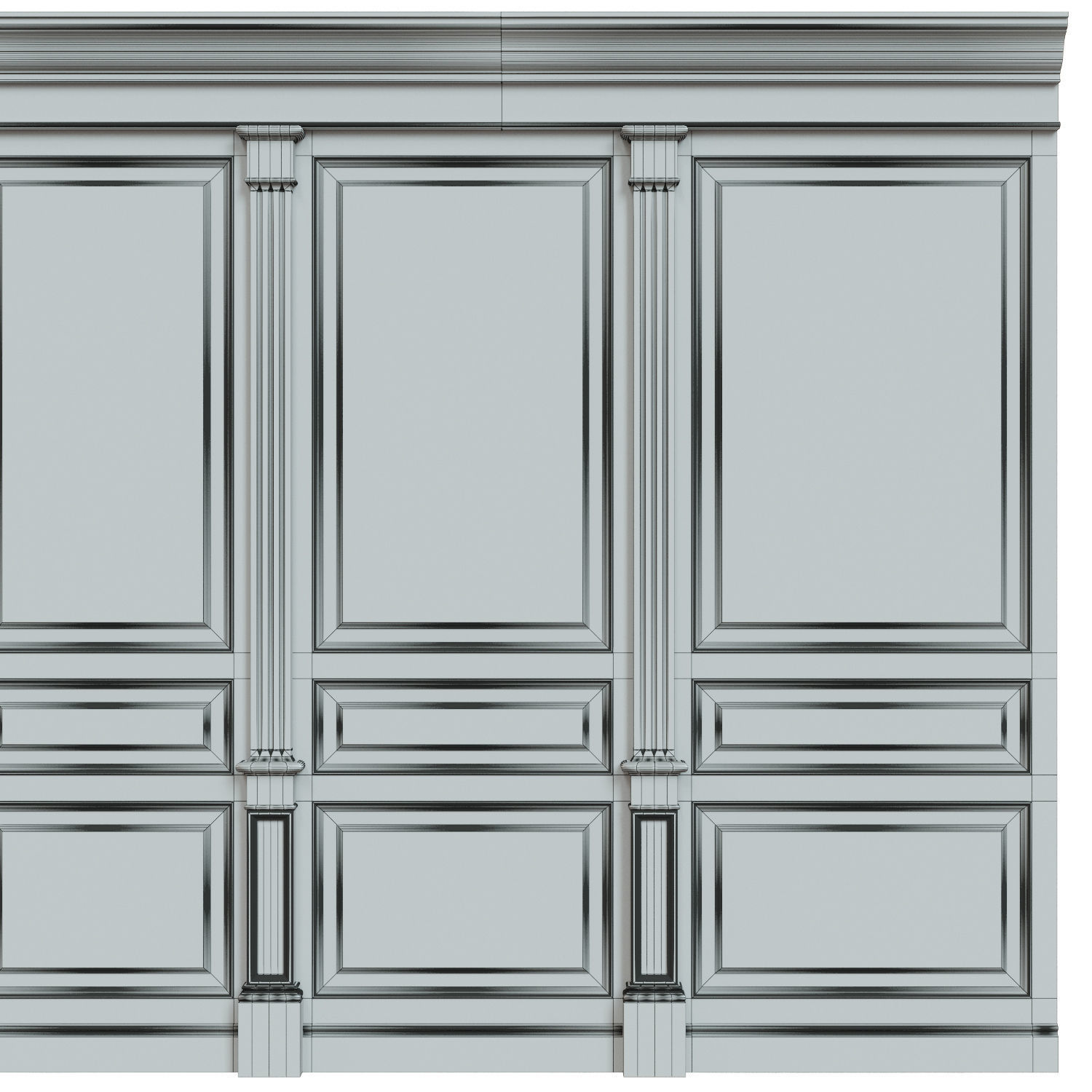 Wood panels 05 Low-poly 3D model_10