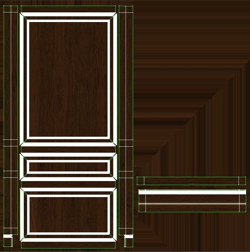 Wood panels 05 Low-poly 3D model_5