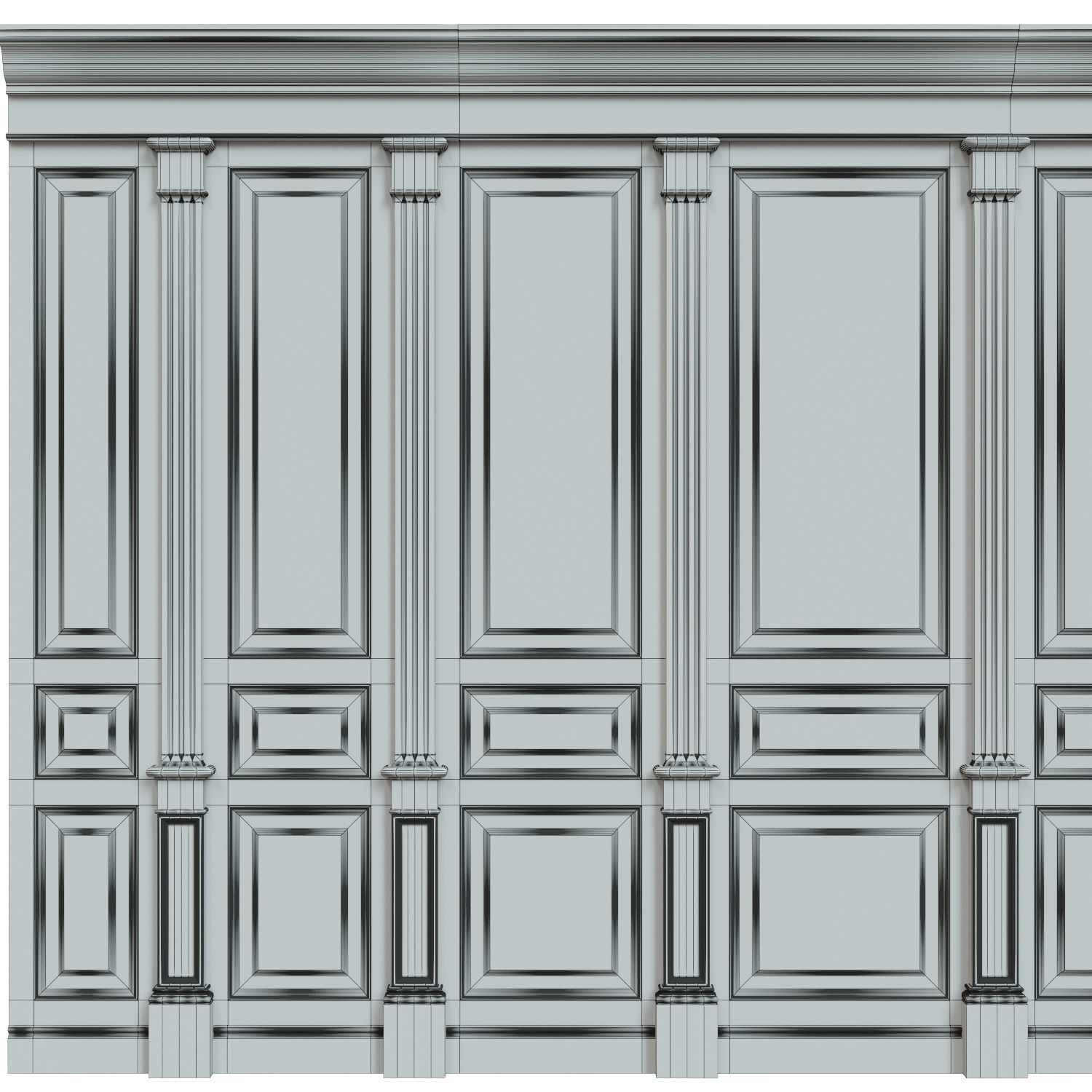 Wood panels 05 Low-poly 3D model_11