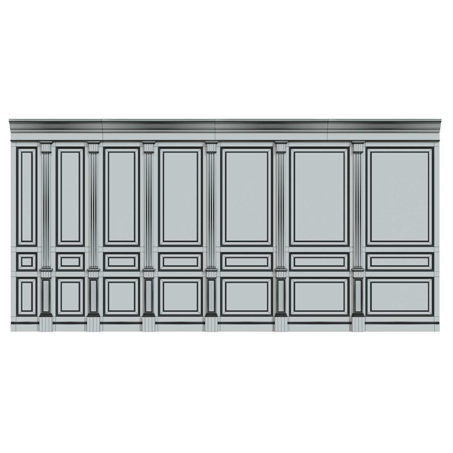 Wood panels 05 Low-poly 3D model_9