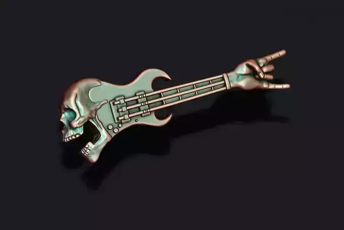 skull guitar pendant 3D print model