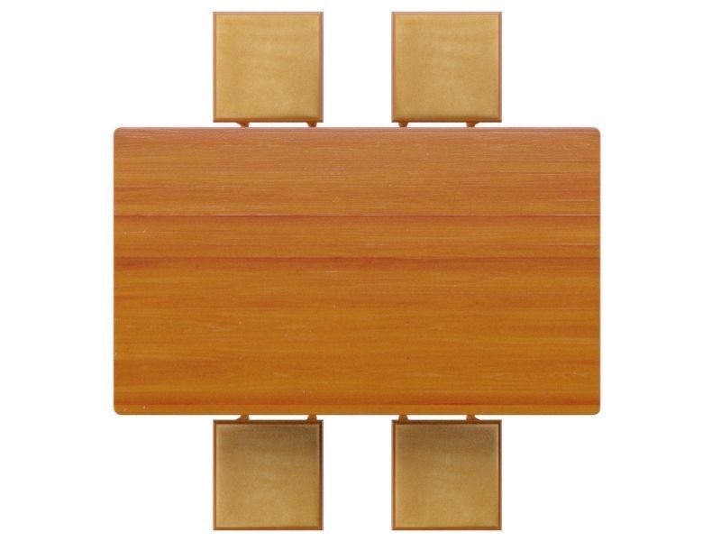 Wooden dining table 3D model_5