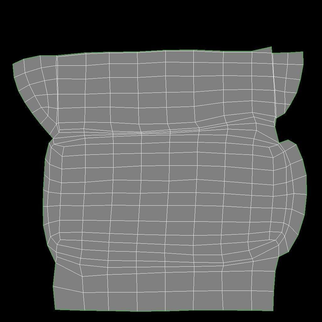 Low poly fabric armchair sofa  Low-poly 3D model_14