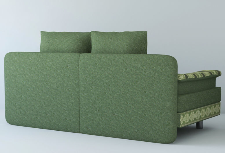 Low poly fabric armchair sofa  Low-poly 3D model_3