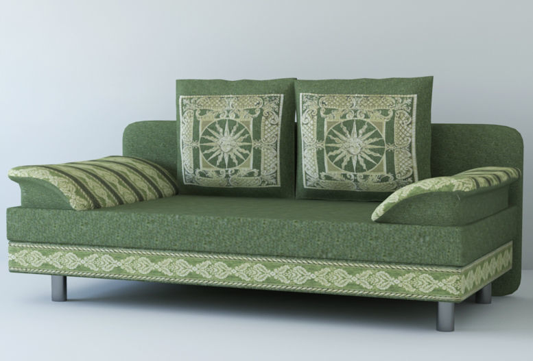 Low poly fabric armchair sofa  Low-poly 3D model_5