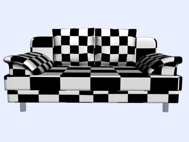 Low poly fabric armchair sofa  Low-poly 3D model_8