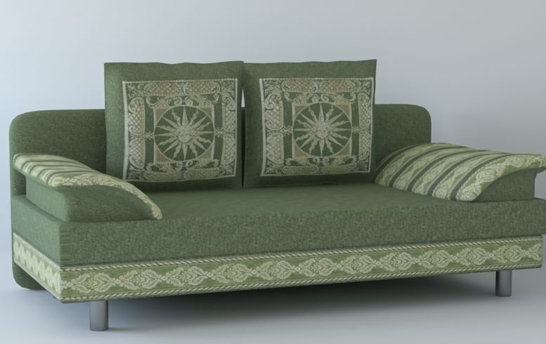 Low poly fabric armchair sofa  Low-poly 3D model_6