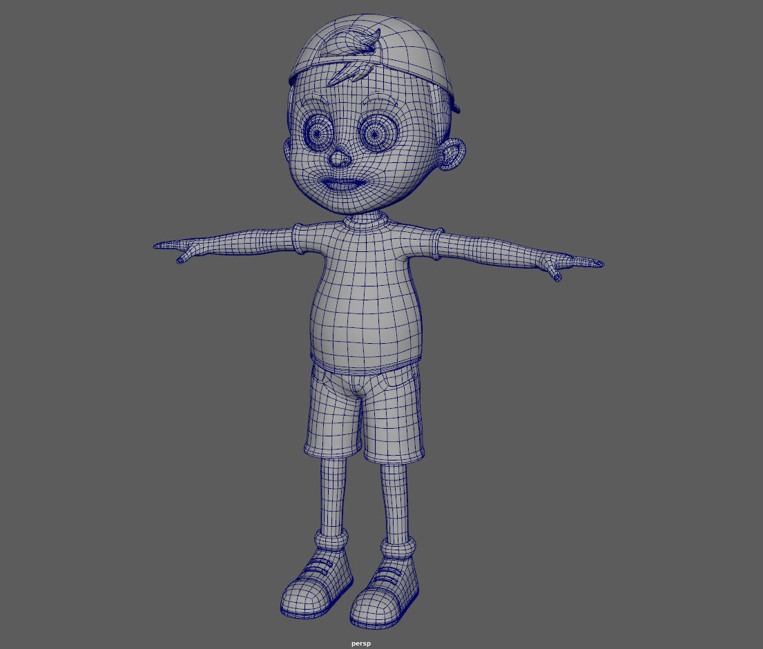 Cartoon boy with hat 3D model_22