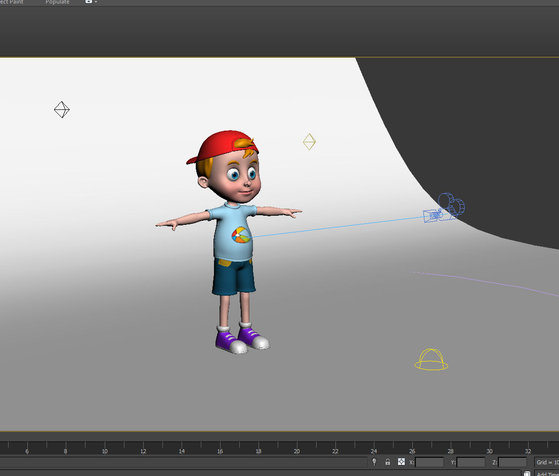 Cartoon boy with hat 3D model_25