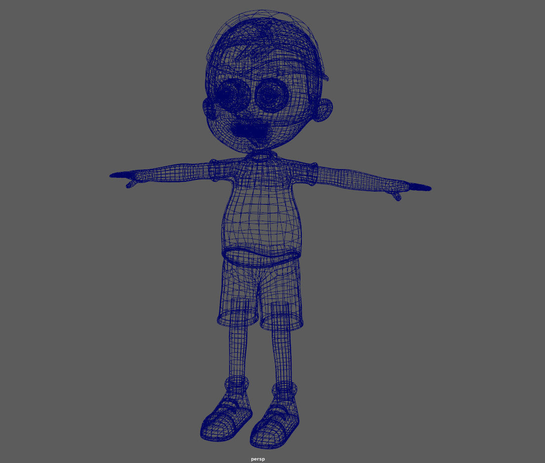 Cartoon boy with hat 3D model_23
