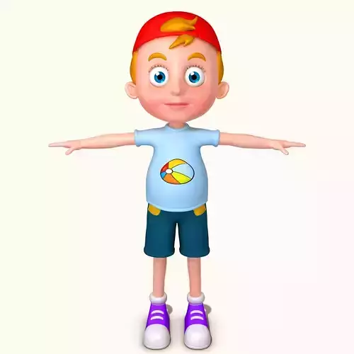 Cartoon boy with hat
