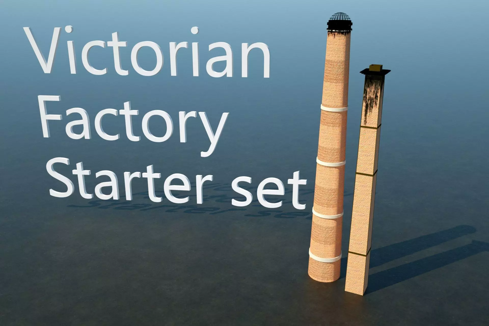 10pc Victorian Factory Starter Set Low-poly 3D model_0
