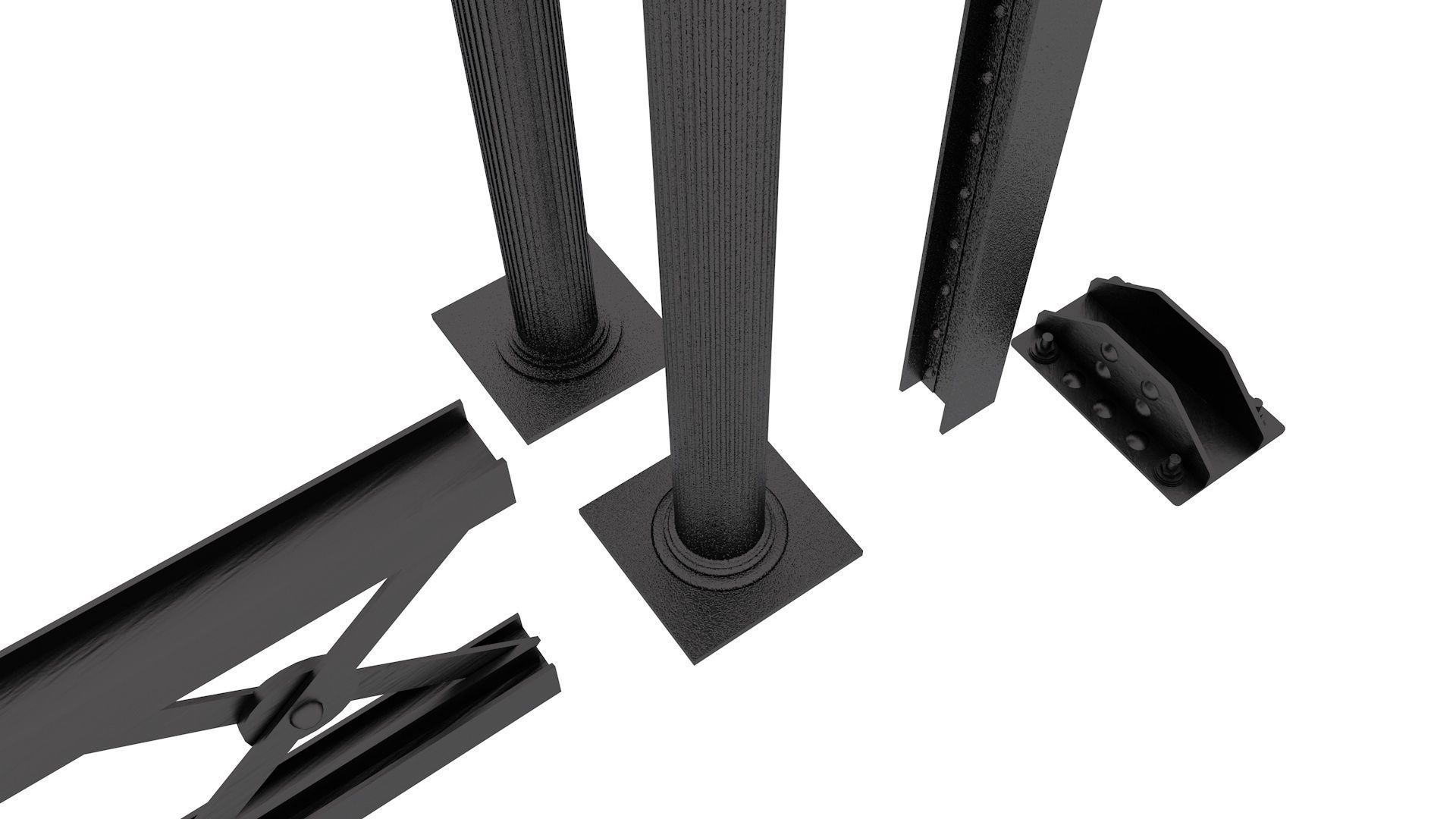 10pc Victorian Factory Starter Set Low-poly 3D model_1