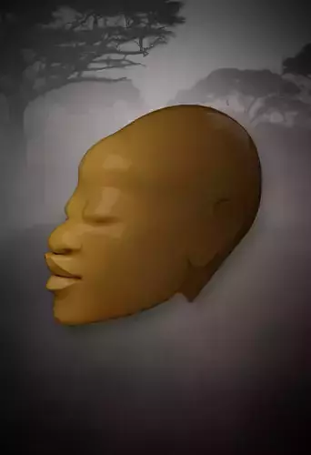 African Woman Head Sculpture