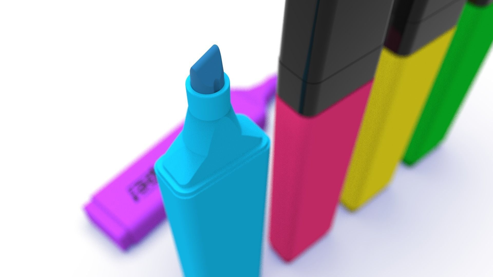  Highlighter marker 3D model 3D print model_1