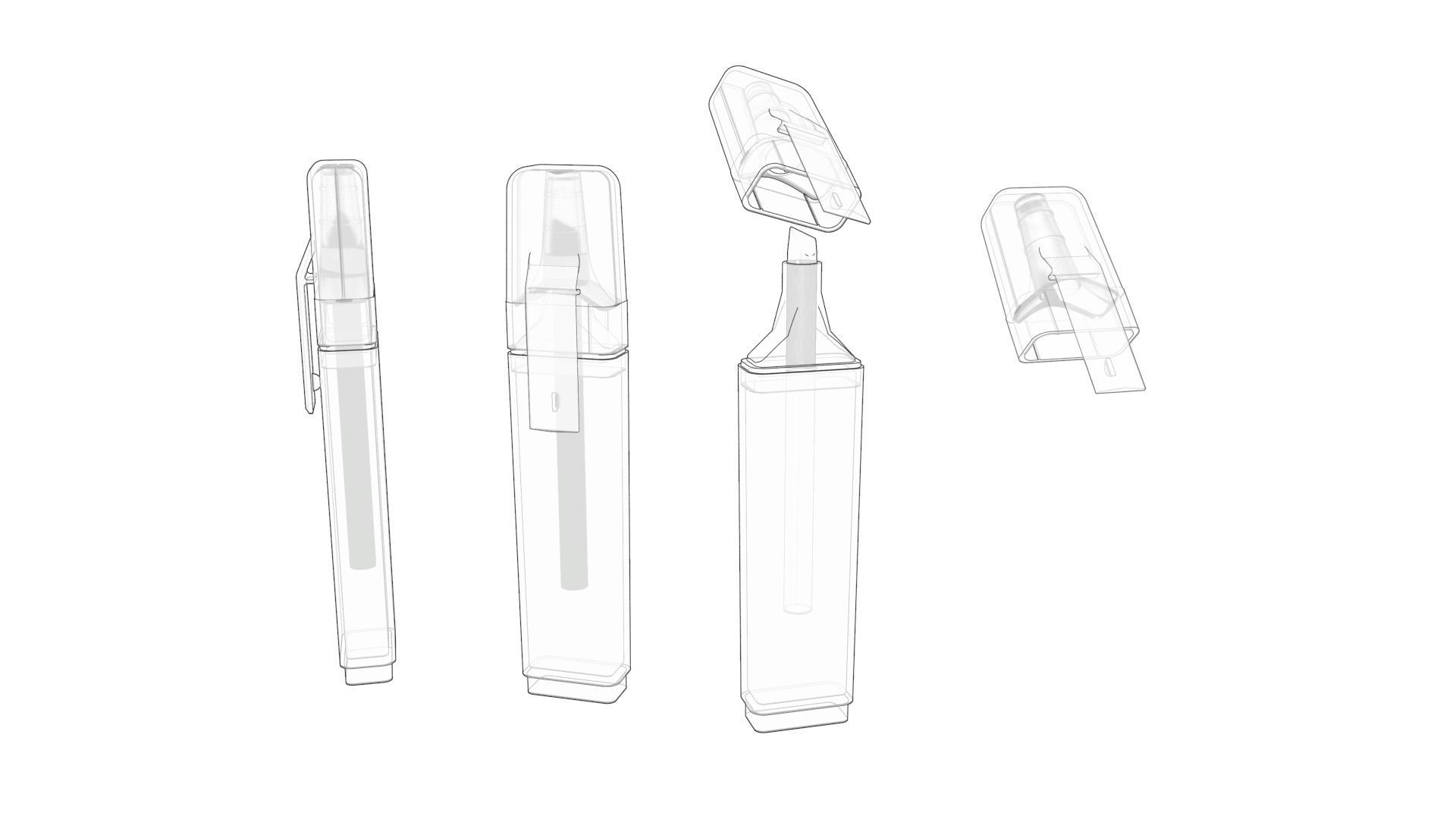  Highlighter marker 3D model 3D print model_2