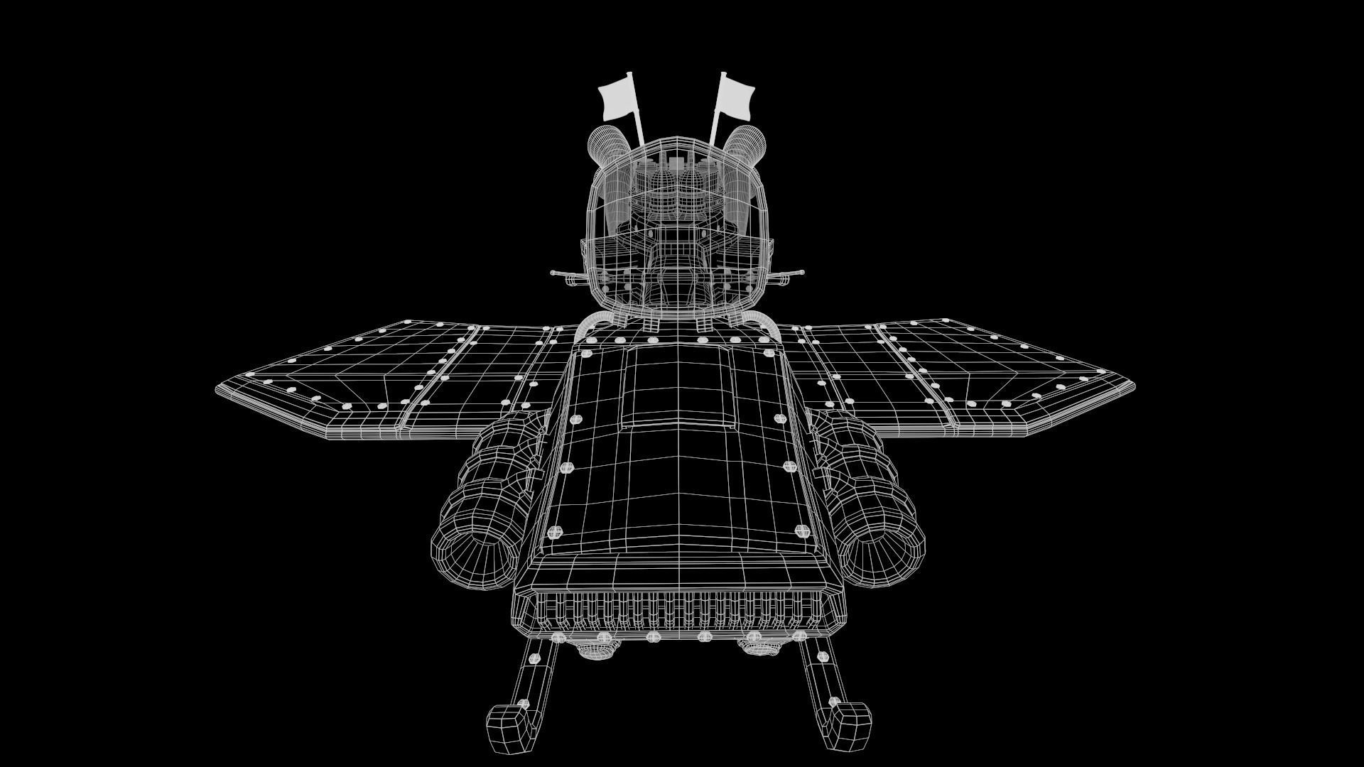 Flying steampunk motorcycle 3D model_7