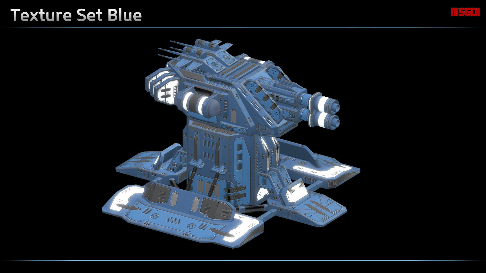 Flamer Turret Low-poly 3D model_2
