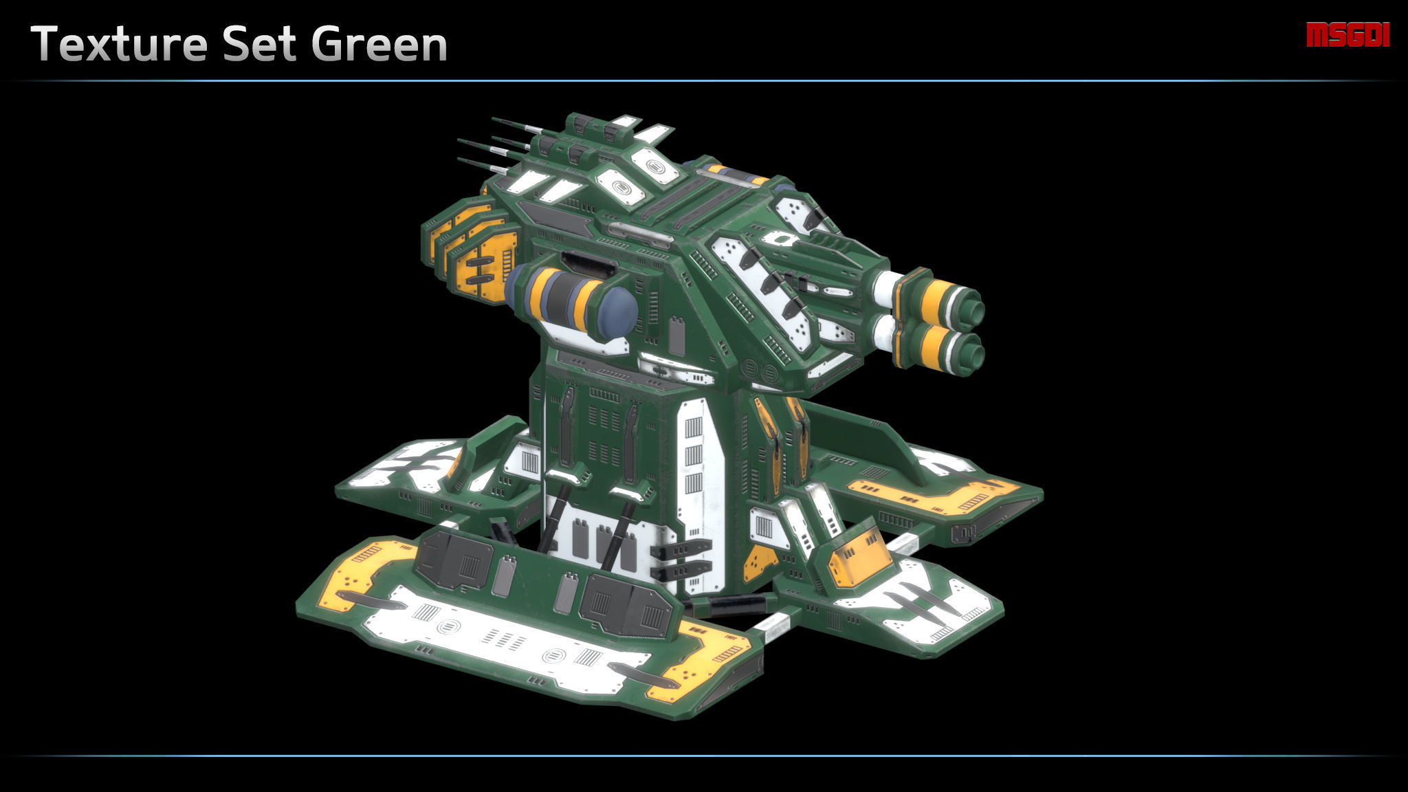 Flamer Turret Low-poly 3D model_3