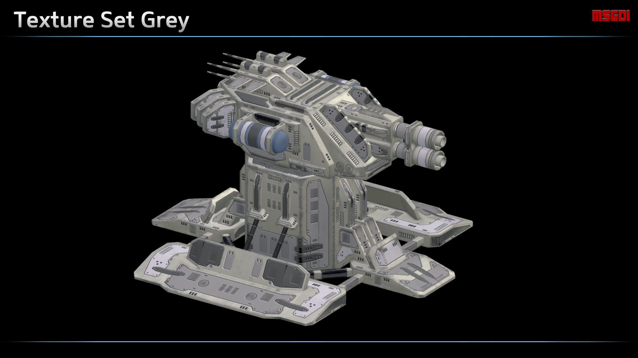 Flamer Turret Low-poly 3D model_4