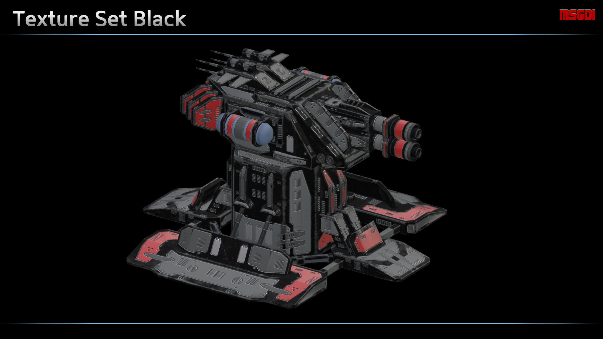 Flamer Turret Low-poly 3D model_1