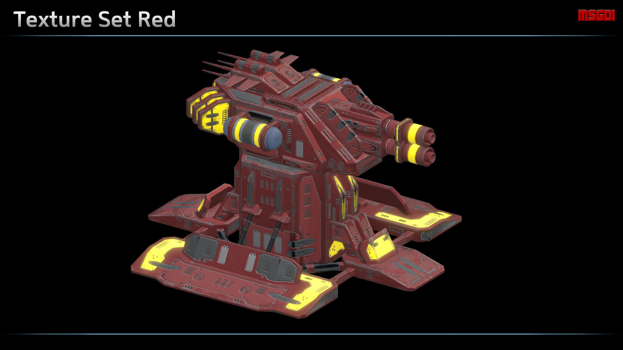 Flamer Turret Low-poly 3D model_5