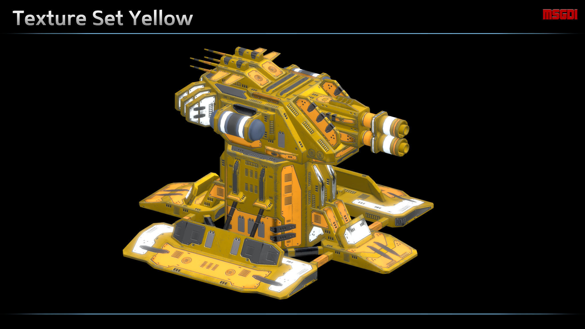 Flamer Turret Low-poly 3D model_7